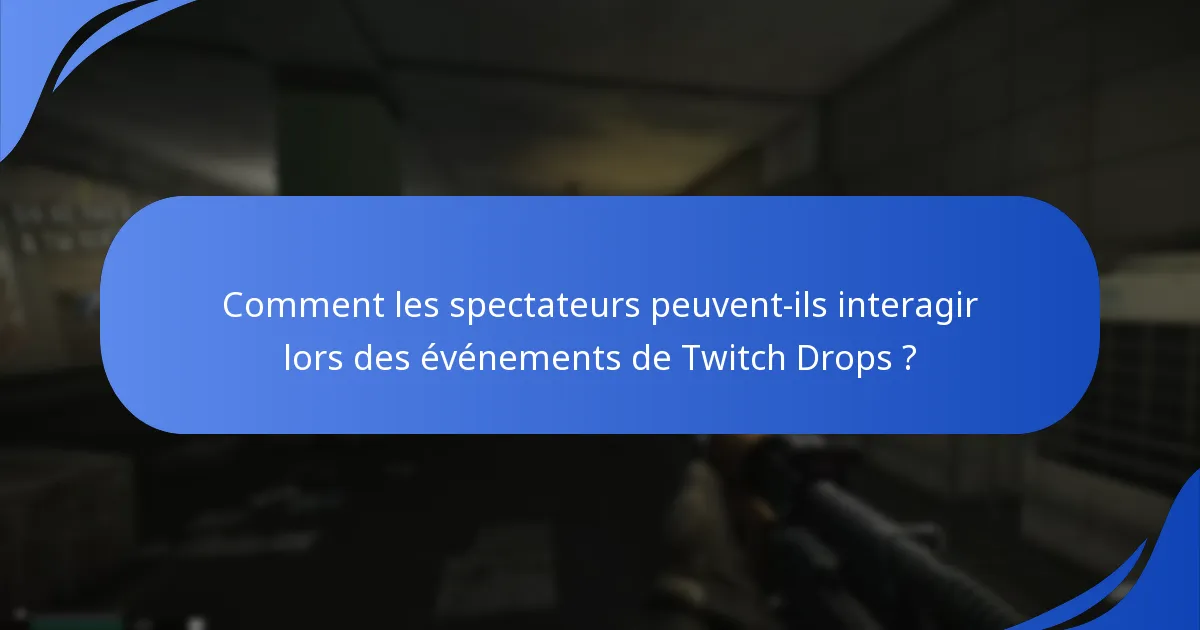 Comment les spectateurs peuvent-ils interagir lors des événements de Twitch Drops ?
