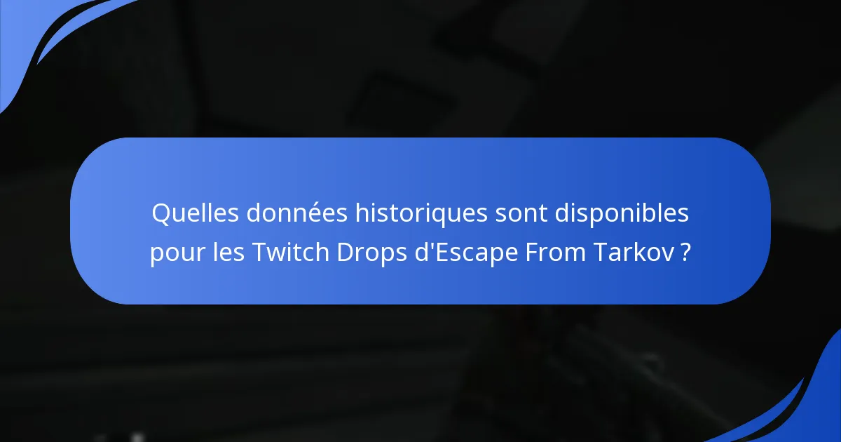 Comment pouvons-nous analyser les événements passés de Twitch Drops d’Escape From Tarkov ?