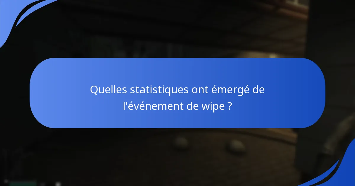 Quelles statistiques ont émergé de l’événement de wipe ?